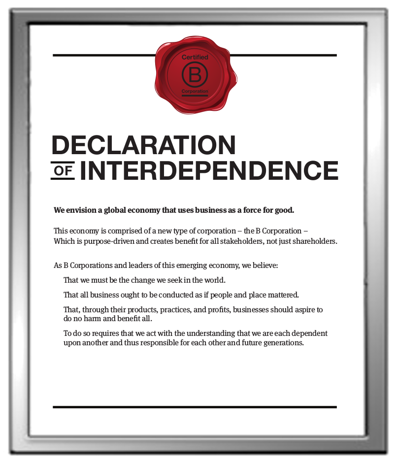 B Corp Declaration